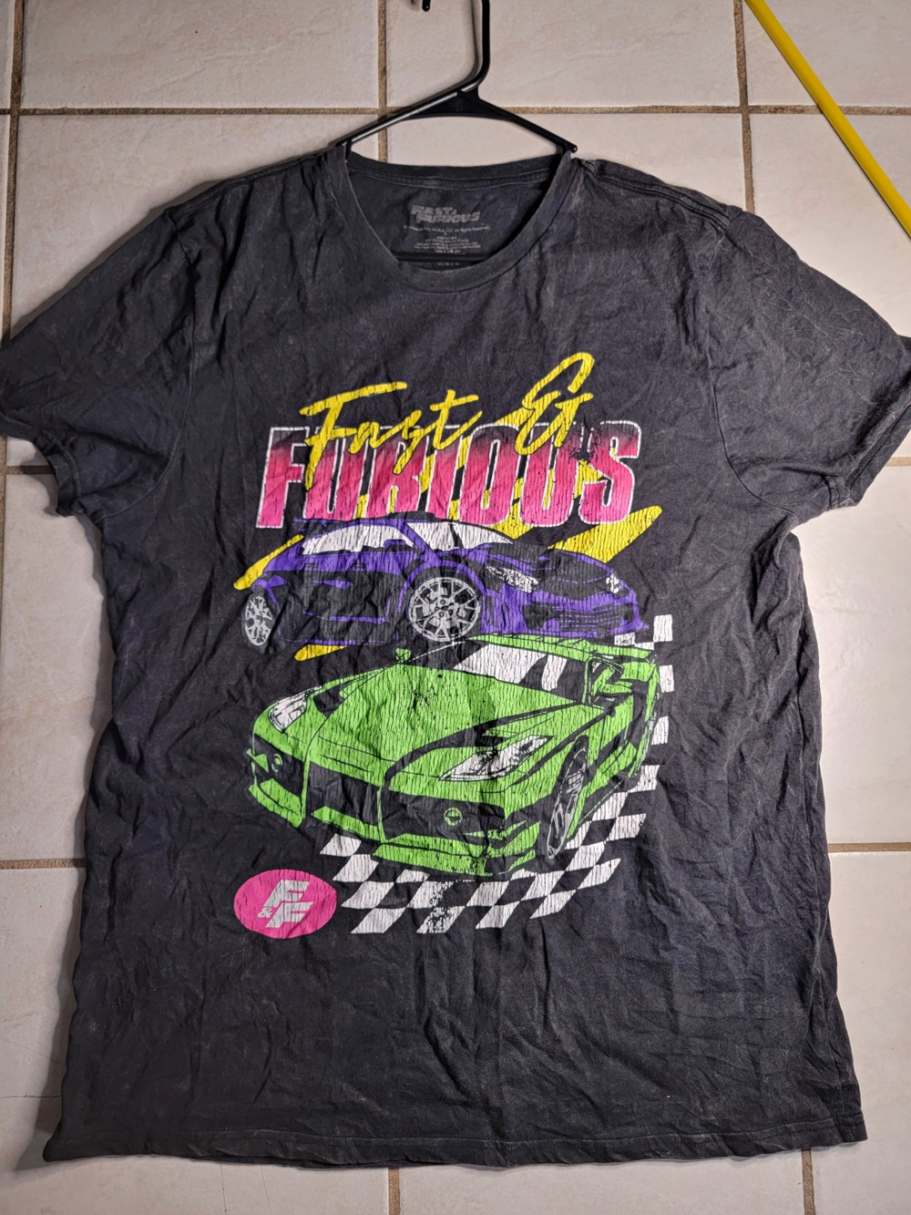 Fast & Furious Graphic T-Shirt Mens XL Black Vintage Style Racing Cars